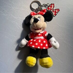 Disney Minnie Mouse Plush Keychain - Red and Yellow